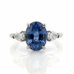 Sapphire & Diamond Three Stone Statement Ring