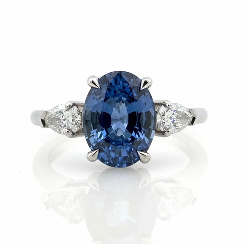 Sapphire & Diamond 3-Stone Statement Ring