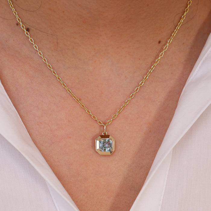 Aquamarine "Hydrangea" Frame Charm