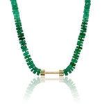 "Bosfor" Faceted Oval Bead Strand - Green Onyx and Tsavorites