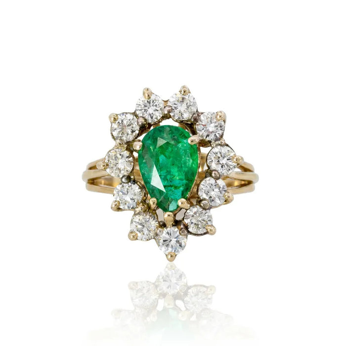 Emerald and Diamond Cocktail Ring