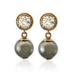 Tahitian South Sea Pearl and Diamond Earrings