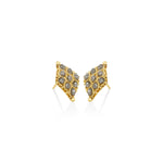 Grey Diamond Textile Stud Earrings
