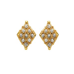 Grey Diamond Textile Stud Earrings