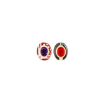 Opal & Garnet Sari Zardozi Earrings