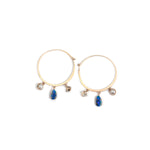 Pearl, Herkimer Diamond & Australian Opal Hoop Earrings