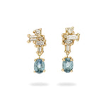 Sapphire & Diamond Luminous Cluster Drop Earrings