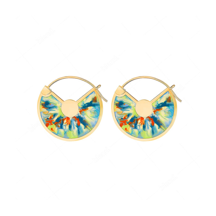 Sari Marbled Creole Hoop Earrings