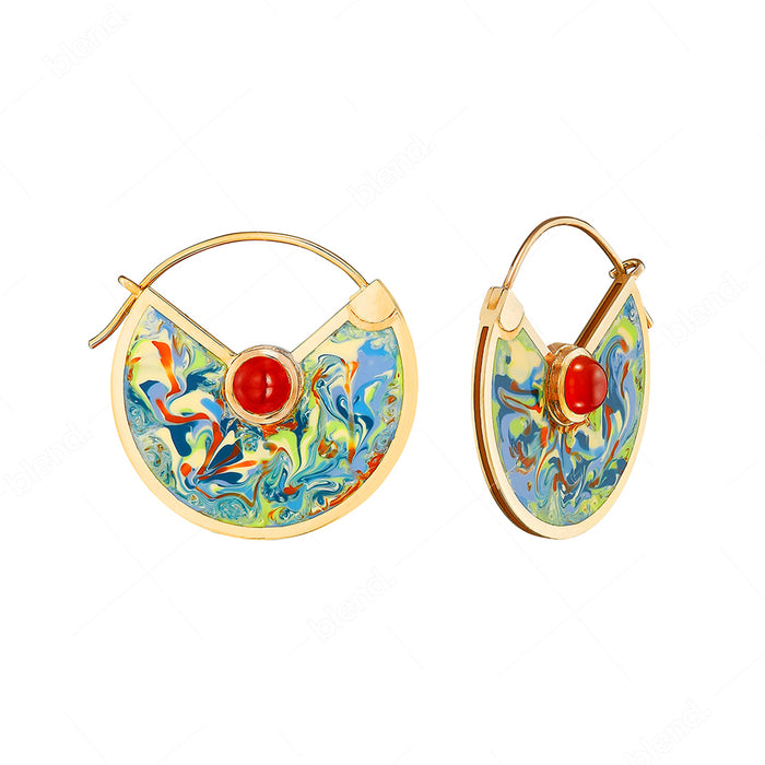Alice Cicolini Sari Marbled Creole Hoop Earrings
