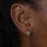 Tourmaline & Opal Door Knocker Stud Earrings