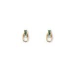 Tourmaline & Opal Door Knocker Stud Earrings