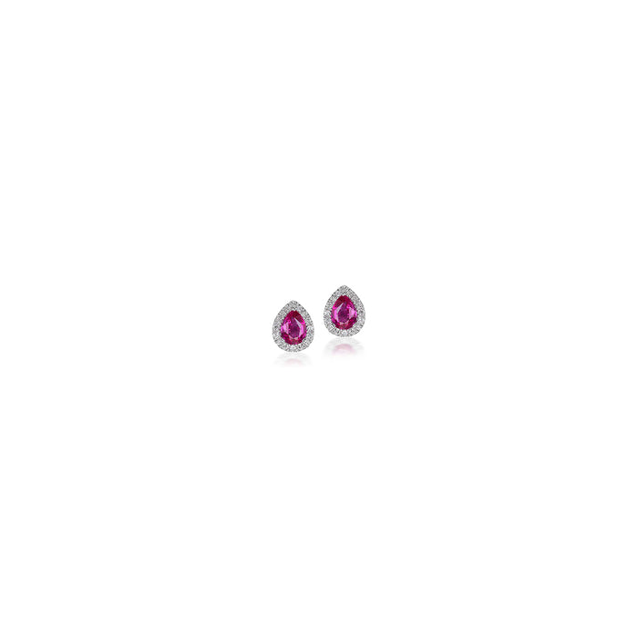 Ruby & Diamond Tiny Stud Earrings