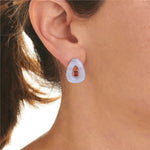 Chalcedony & Spinel Old Fashioned Earrings