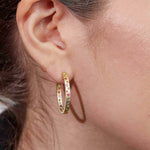 Rainbow Sapphire & Tsavorite Hoop Earrings