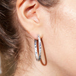 Sapphire Oval Hoop Earrings