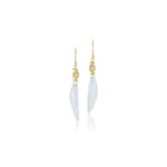 American Natural Wing Pearl & Diamond Drop Earrings