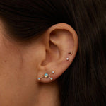 Opal Three-Point Stud Earrings