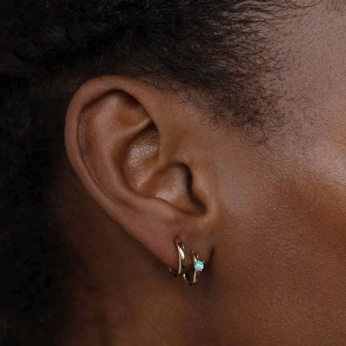 Opal Clicker Hoop Earrings