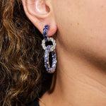 Sapphire & Diamond American Glamour Triple Round Hoop Earrings