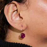 Indian Ruby Hexagon Drop Earrings