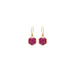 Indian Ruby Hexagon Drop Earrings