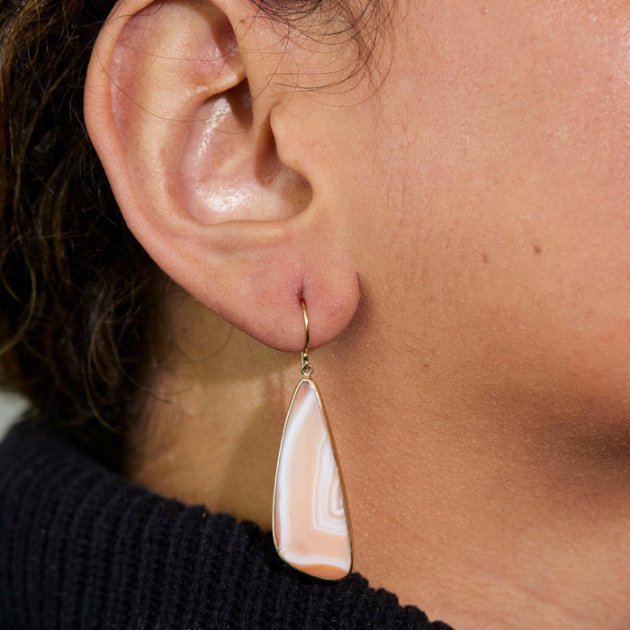 Asymmetric Carnelian Drop Earrings
