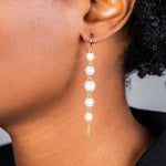 Freshwater Pearl Graduated Textile Drop Earrings