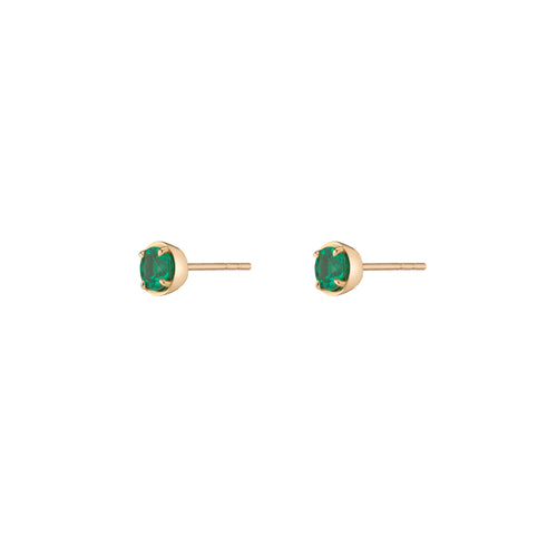 0.43tcw Muzo Emerald Round Medium Stud Earrings Image 2