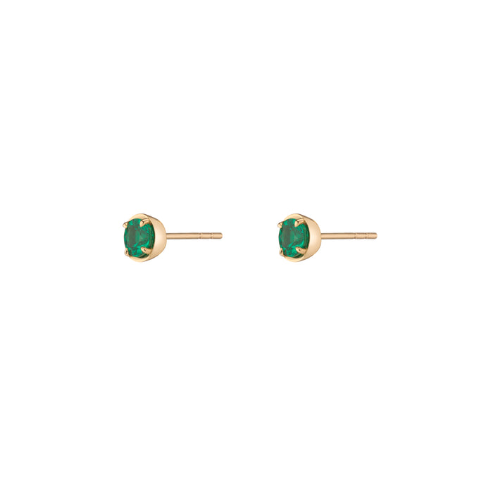 0.43tcw Muzo Emerald Round Medium Stud Earrings