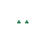 0.46tcw Muzo Emerald 3-Stone Small Trilogy Stud Earrings