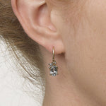 Aquamarine & Diamond Encrusted Drop Earrings