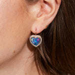 Opal Heart Drop Earrings
