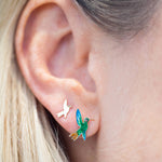 Surya and The Moon x Daughters for Earth Enamel & Ruby Hummingbird Stud Earring