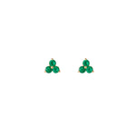 0.64tcw Muzo Emerald 3-Stone Trilogy Medium Stud Earrings