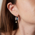 Blue Topaz & Diamond Drop Earrings
