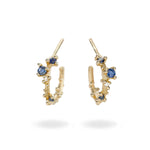 Sapphire & Diamond Encrusted Hoop Earrings
