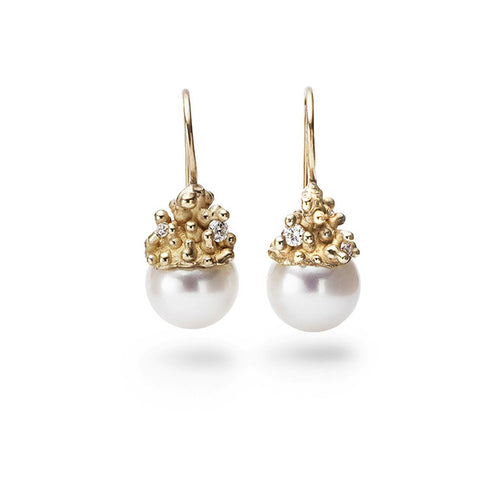 G.St Pearl & Diamond Encrusted Drop Earrings