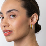 Yellow Sapphire & Diamond French Cut Masterpiece Hoop Earrings