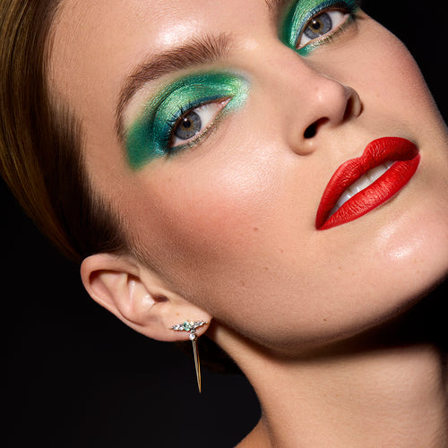 Spike Paraiba Tourmaline & Diamond Drop Earrings Image 2