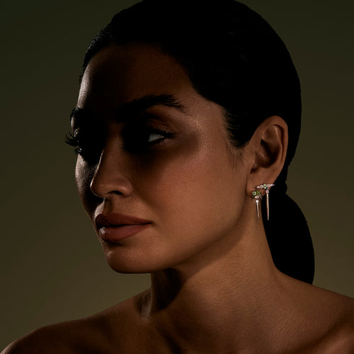 Paraiba Tourmaline & Diamond Drop Earrings Image 2