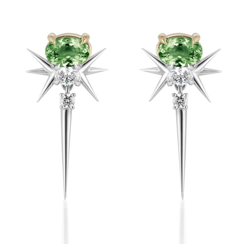 Paraiba Tourmaline & Diamond Drop Earrings