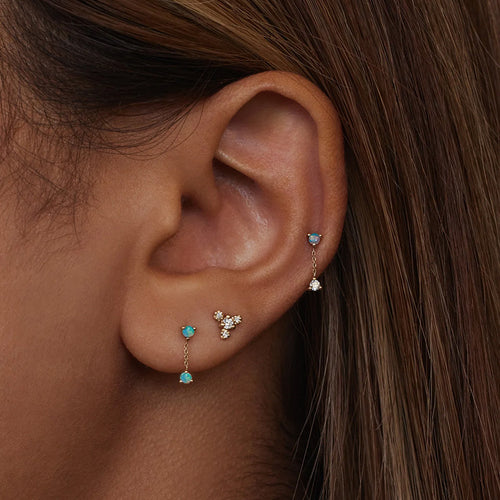 Opal Small Two-Step Chain Earrings Image 2