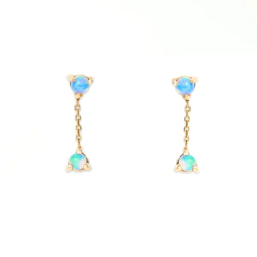Opal Small Two-Step Chain Earrings