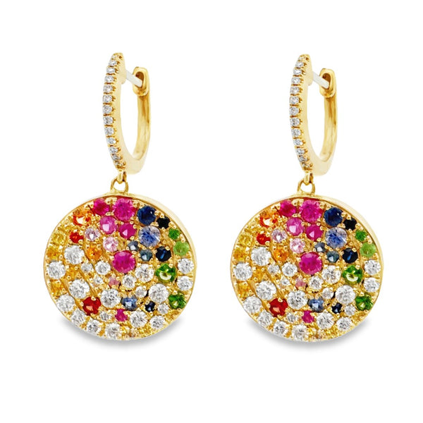 Rainbow Sapphire Drop Earrings