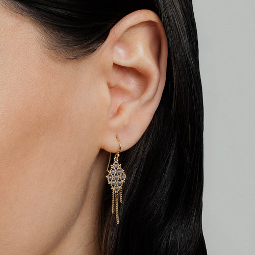 Tanzanite Textile Tassel Earrings Image 2