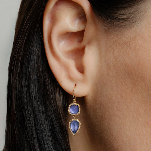 Tanzanite Double Drop Earrings Image 2