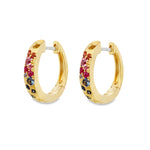 Scattered Multigem Huggie Earrings