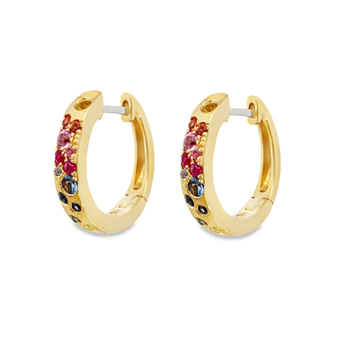 Scattered Multigem Huggie Earrings