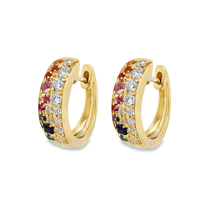 Scattered Multigem Hoop Earrings