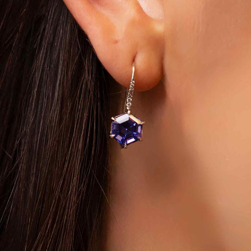 Tanzanite & Diamond Drop Earrings Image 2